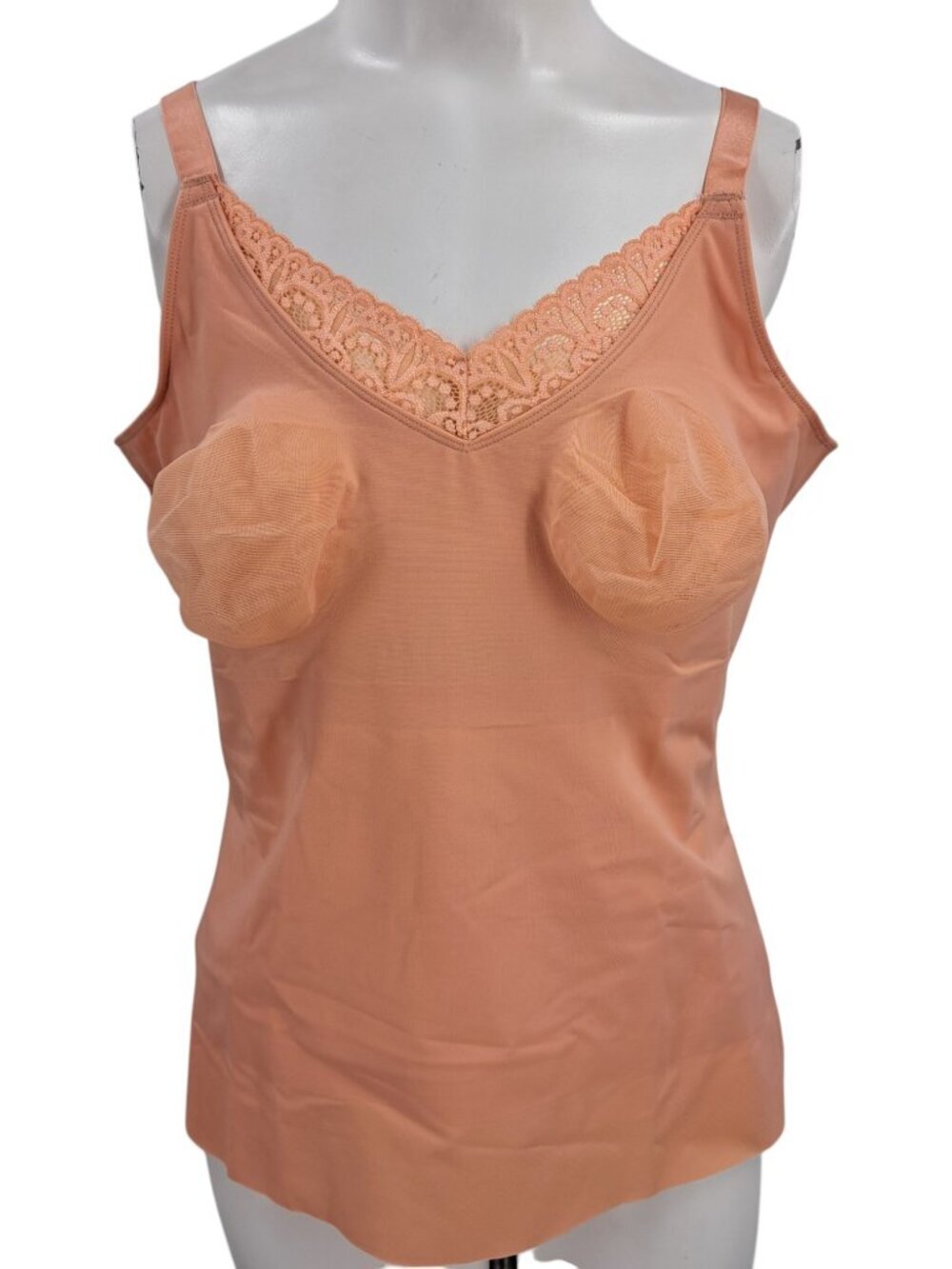 Ruby Ribbon Diva Lace Camisole Tank Top Size 42 Shaping Shapewear V-Neck Orange